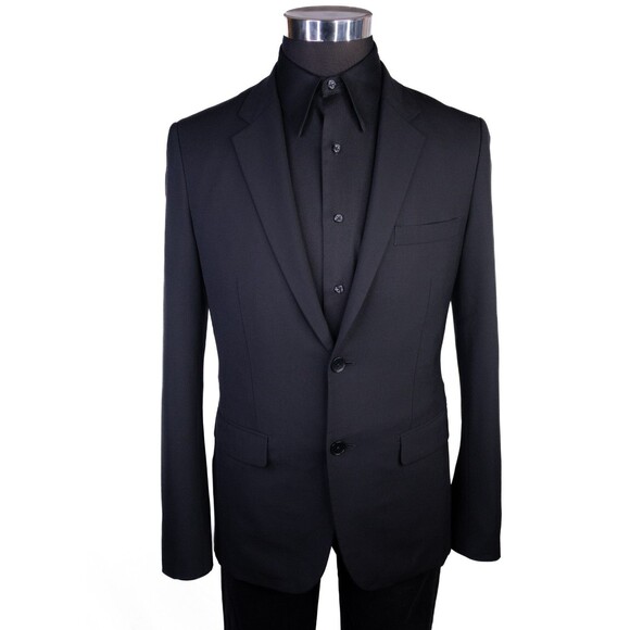 Theory Suit Jacket Sport Coat Blazer Sz 38R Solid Black Wool Blend 2-Button - Picture 2 of 13